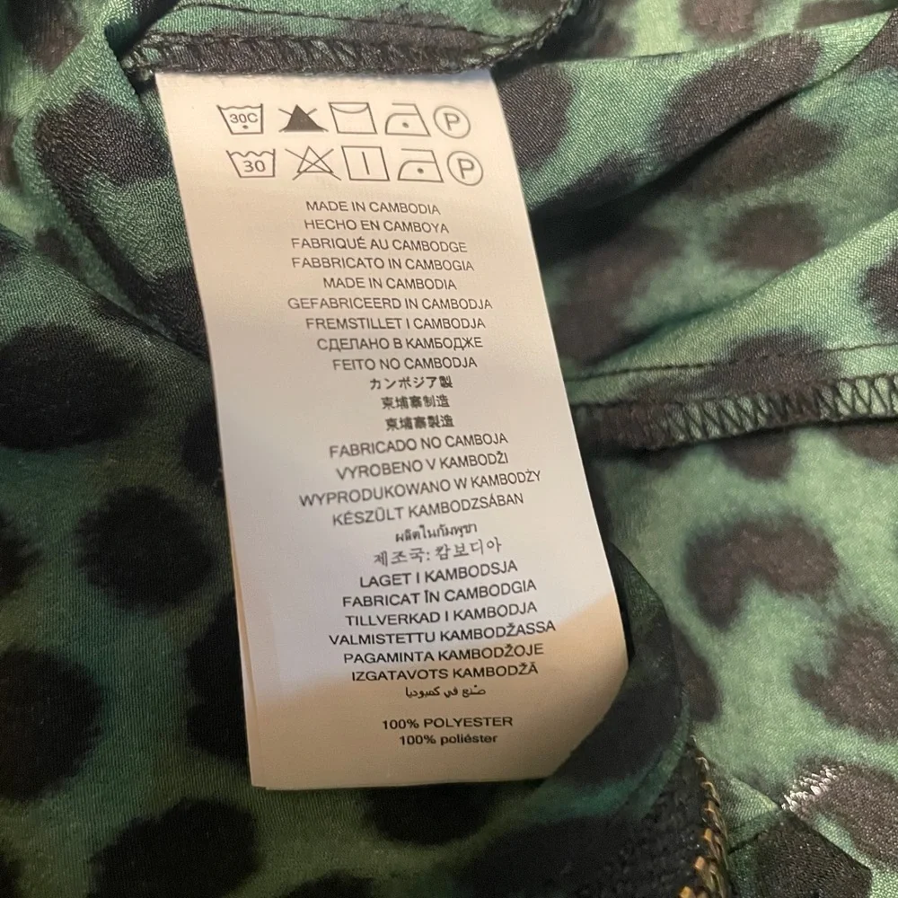 Michael Kors Dark Green and Black Leopard-Print Zip Jacket XS
